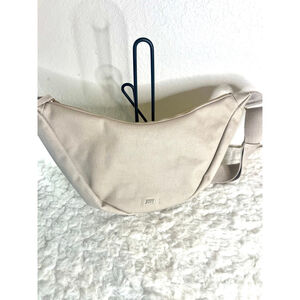 July 100% Cotton Canvas Everyday Crescent Crossbody Bag in Natural